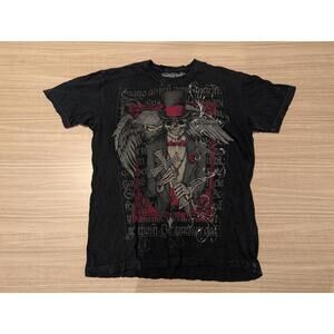 Affliction Streetwear Tapout Affliction Skull Cross Grunge Cyber Y2K Style Shirt